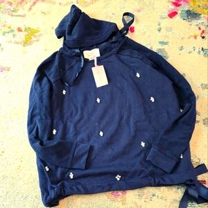 Evys Tree beaded hoodie Wallis navy